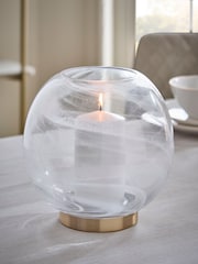 White Alabaster Glass Candle Holder Hurricane - Image 1 of 4
