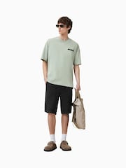 AllSaints Green Oversized Redact Embroidered Logo T-Shirt - Image 3 of 7