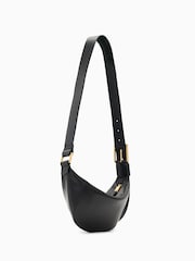 AllSaints Black Luna Leather Cross-Body Bag - Image 2 of 7