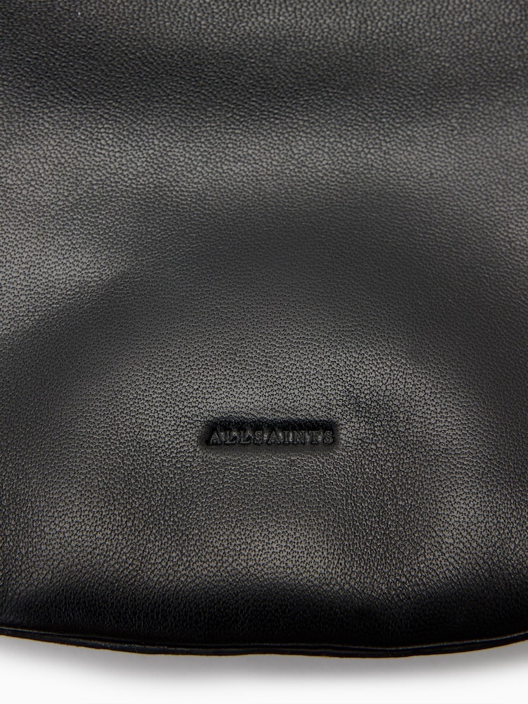 AllSaints Black Luna Leather Cross-Body Bag - Image 7 of 7