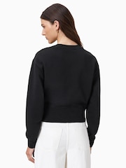 AllSaints Black Pearl Separo Sequin Cropped Sweatshirt - Image 2 of 6