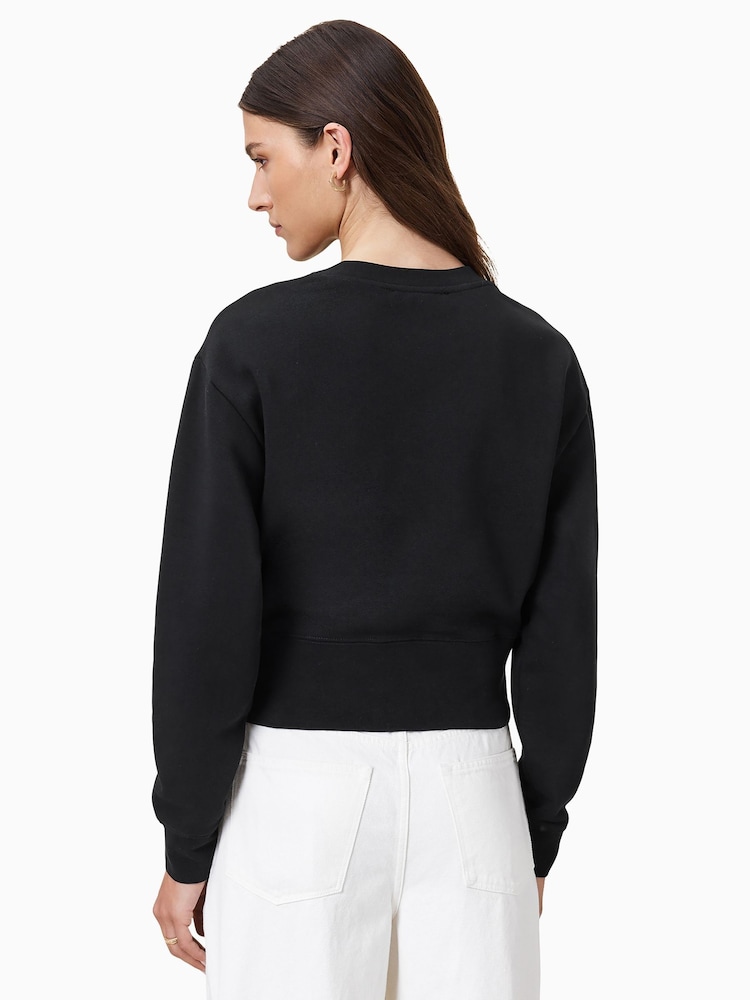 AllSaints Black Pearl Separo Sequin Cropped Sweatshirt - Image 2 of 6