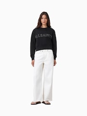 AllSaints Black Pearl Separo Sequin Cropped Sweatshirt - Image 3 of 6