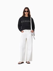 AllSaints Black Pearl Separo Sequin Cropped Sweatshirt - Image 4 of 6