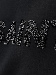 AllSaints Black Pearl Separo Sequin Cropped Sweatshirt - Image 6 of 6