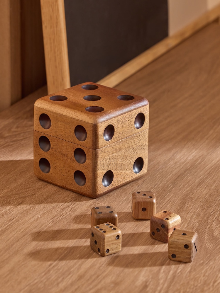 Brown Dark Bronx Wooden Dice Set - Image 1 of 4