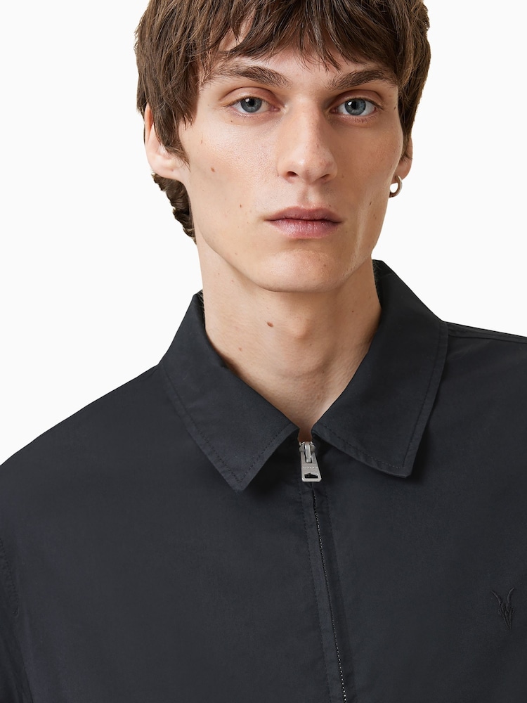 Schwarz - AllSaints Trey Ramskull Pointed Collar Jacket - Bild 2 von 9