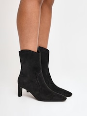 Linzi Black Calabasas Block Heel Ankle Boots - Image 1 of 5
