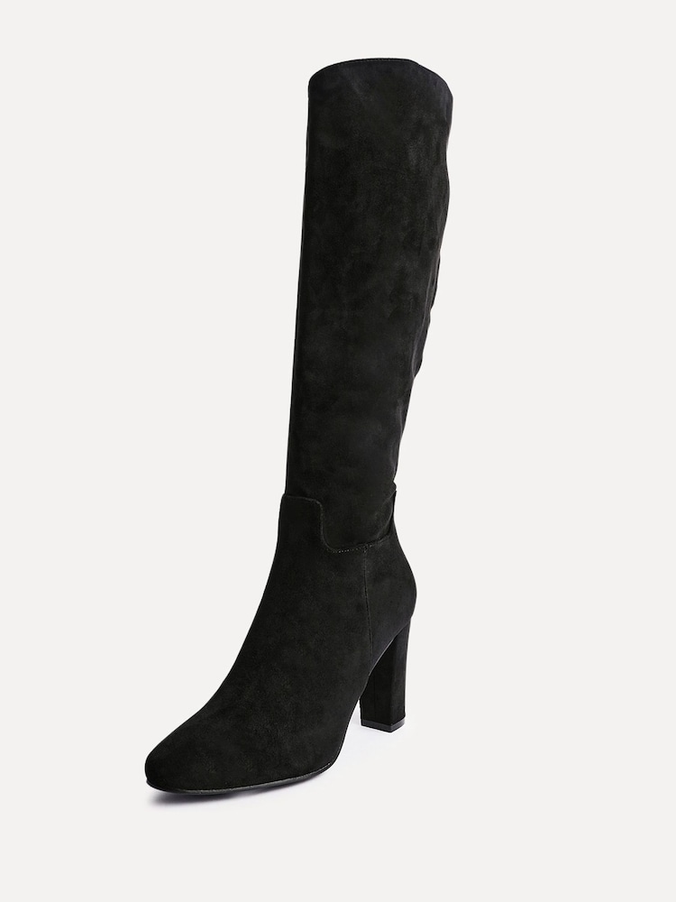 Linzi Black Claim Block Heel High Leg Boots - Image 5 of 5