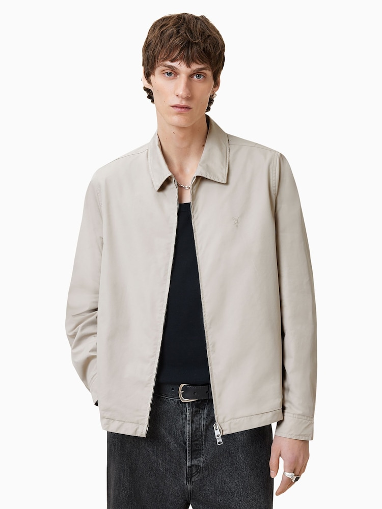 AllSaints Brown Trey Ramskull Pointed Collar Jacket - Image 1 of 11