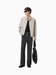 AllSaints Brown Trey Ramskull Pointed Collar Jacket - Image 6 of 11