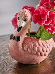 Pink Artificial Fuschia Flower in Ceramic Flamingo Pot - Image 2 of 3