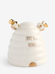 White/Gold Ceramic Beehive Slogan Ornament - Image 3 of 3