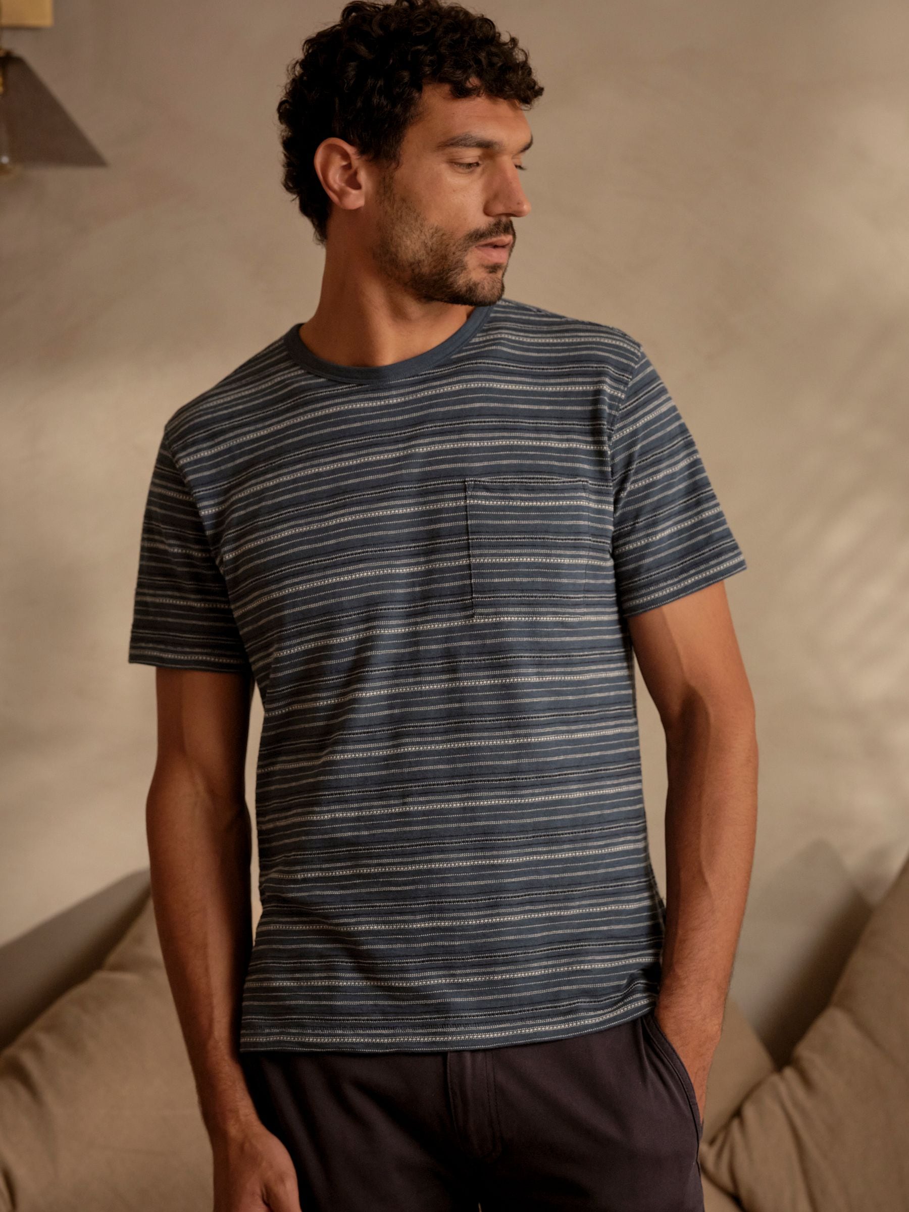 Fat Face Men's Navy Fatface Ripon Stripe Tshirt
