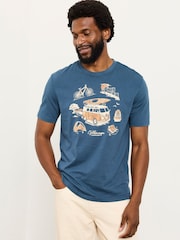 FatFace Navy VW Camping Kayak Graphic Tshirt - Image 1 of 6