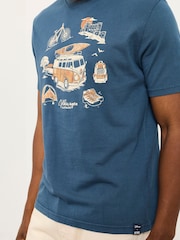 FatFace Navy VW Camping Kayak Graphic Tshirt - Image 4 of 6