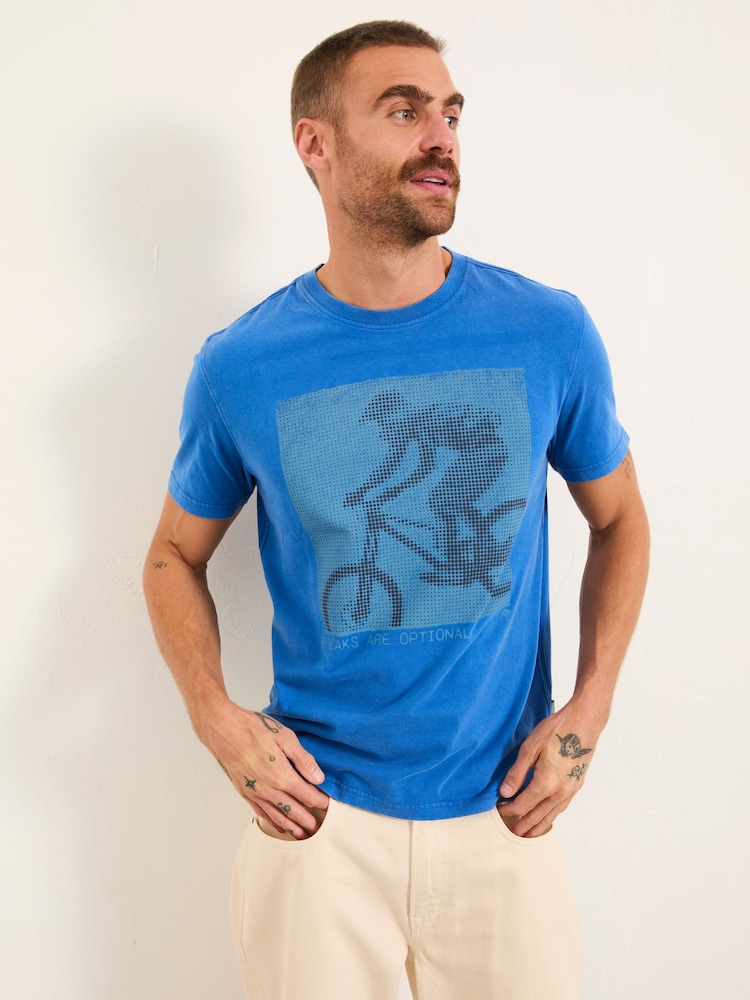 FatFace Cobalt Blue Bike Square Graphic T-Shirt - Image 1 of 7 FatFace Cobalt Blue Bike Square Graphic T-Shirt - Image 1 of 7