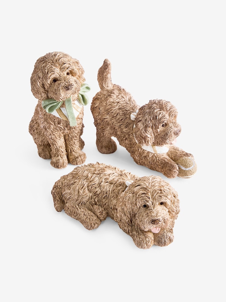 Natural Set of 3 Louis The Labradoodle Ornaments - Image 1 of 1 Natural Set of 3 Louis The Labradoodle Ornaments - Image 1 of 1