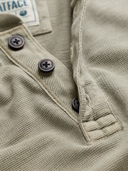 FatFace Sage Green Waffle Textured Henley - Image 8 of 8