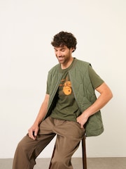 FatFace Khaki Green Bleat It Graphic T-Shirt - Image 6 of 8
