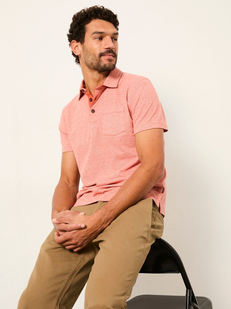 FatFace Rust Red Elm Stripe Polo - Image 1 of 5 FatFace Rust Red Elm Stripe Polo - Image 1 of 5