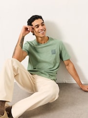 FatFace Sage Green Stamp Graphic T-Shirt - Image 5 of 6