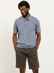 FatFace Blue Denim Short Sleeve Pique Polo - Image 4 of 5