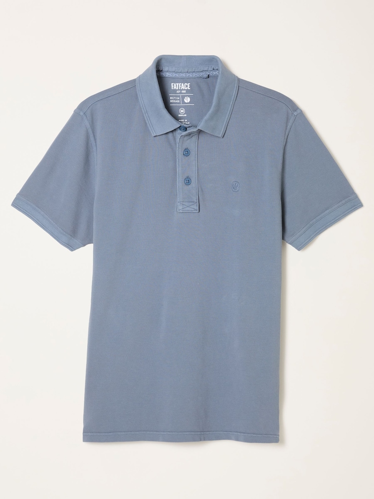 FatFace Blue Denim Short Sleeve Pique Polo - Image 5 of 5 FatFace Blue Denim Short Sleeve Pique Polo - Image 5 of 5