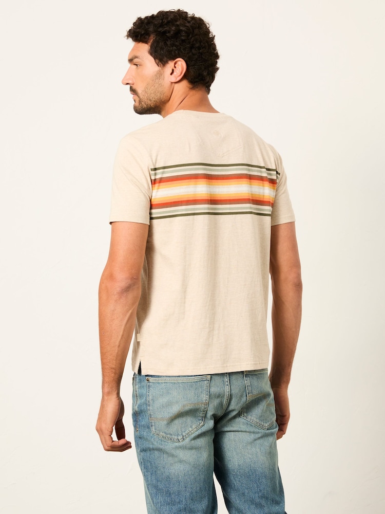FatFace Natural Chest Stripe Tshirt - Image 2 of 5 FatFace Natural Chest Stripe Tshirt - Image 2 of 5