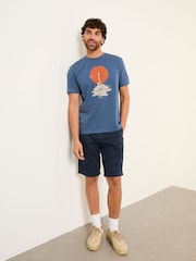 FatFace Blue Denim Lighthouse Graphic T-Shirt - Image 3 of 6