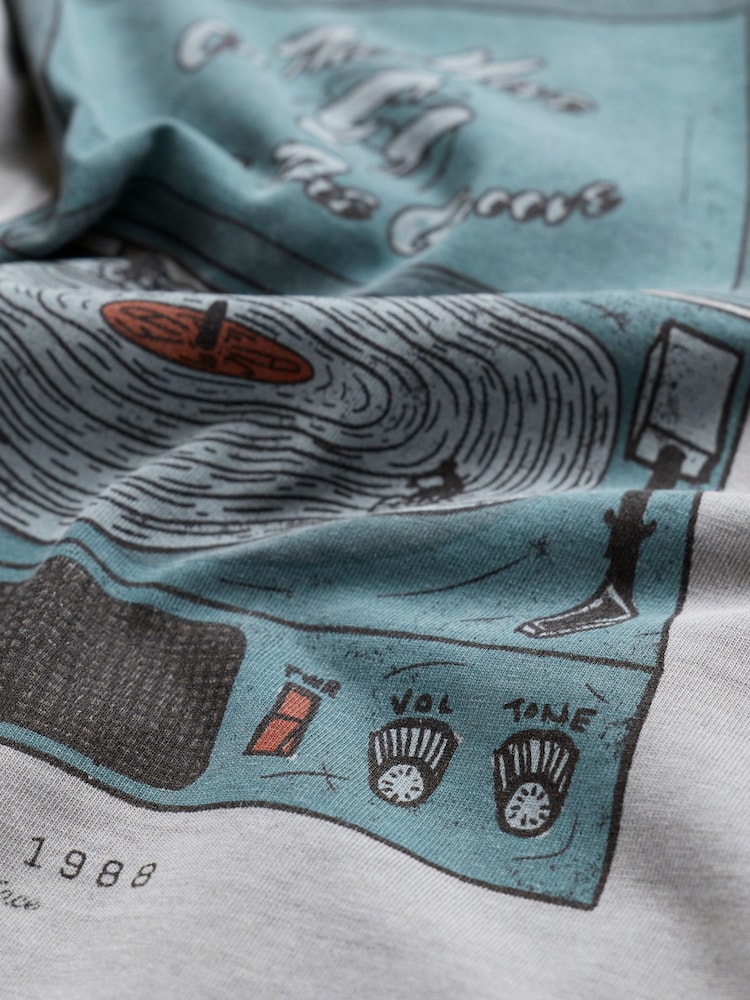 FatFace Grey Vinyl Bike Graphic Tshirt - Image 7 of 7