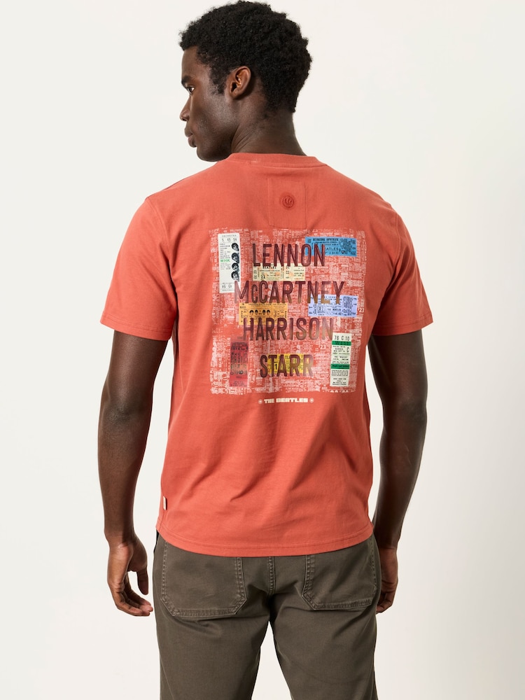 FatFace Terracotta Beatles Graphic T-Shirt - Image 1 of 7