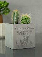 Personalised Highland Cow Concrete Plant Pot by PMC - Image 1 of 3