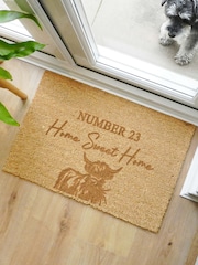 Personalised Highland Cow Doormat by PMC - Image 1 of 3