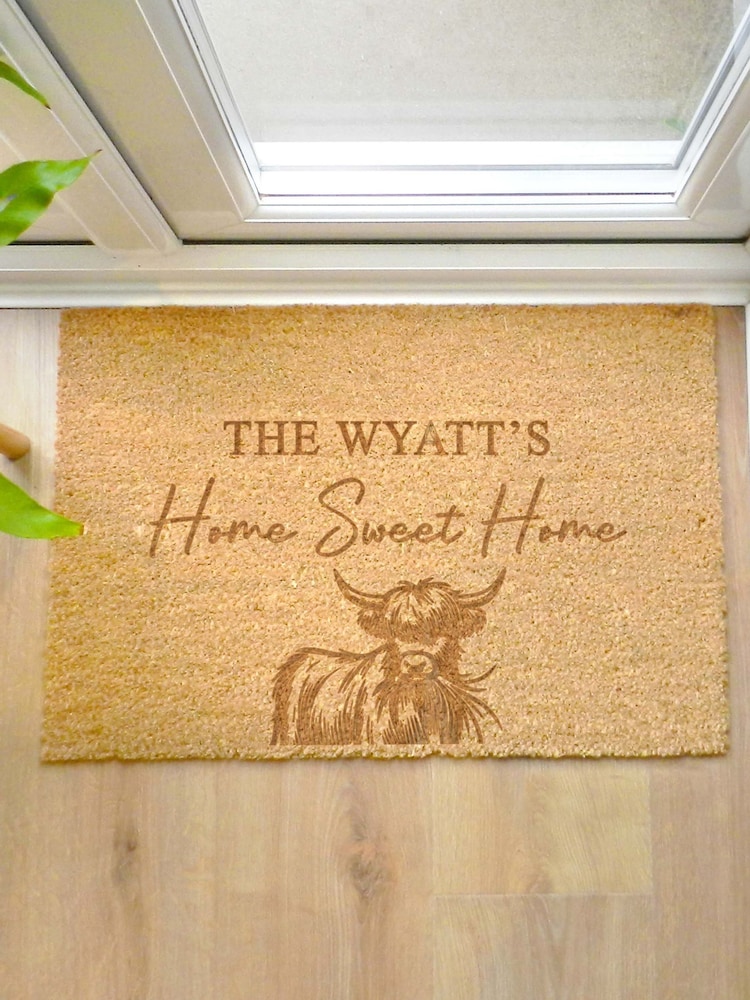 Personalised Highland Cow Doormat by PMC - Image 2 of 3