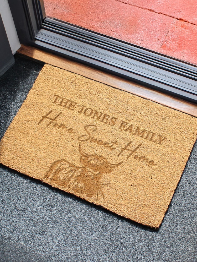 Personalised Highland Cow Doormat by PMC - Image 3 of 3