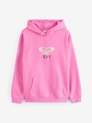 Roxy Pink Surf Stoked Logo Hoodie - Image 7 of 7