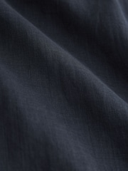 Navy Midi Length Shirt Dress With Ramie - Image 8 of 8