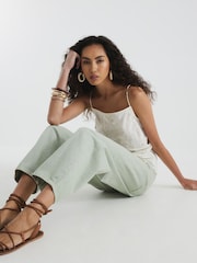 River Island Green Loose Fit Elasticated Barrel Jeans - Image 3 of 4