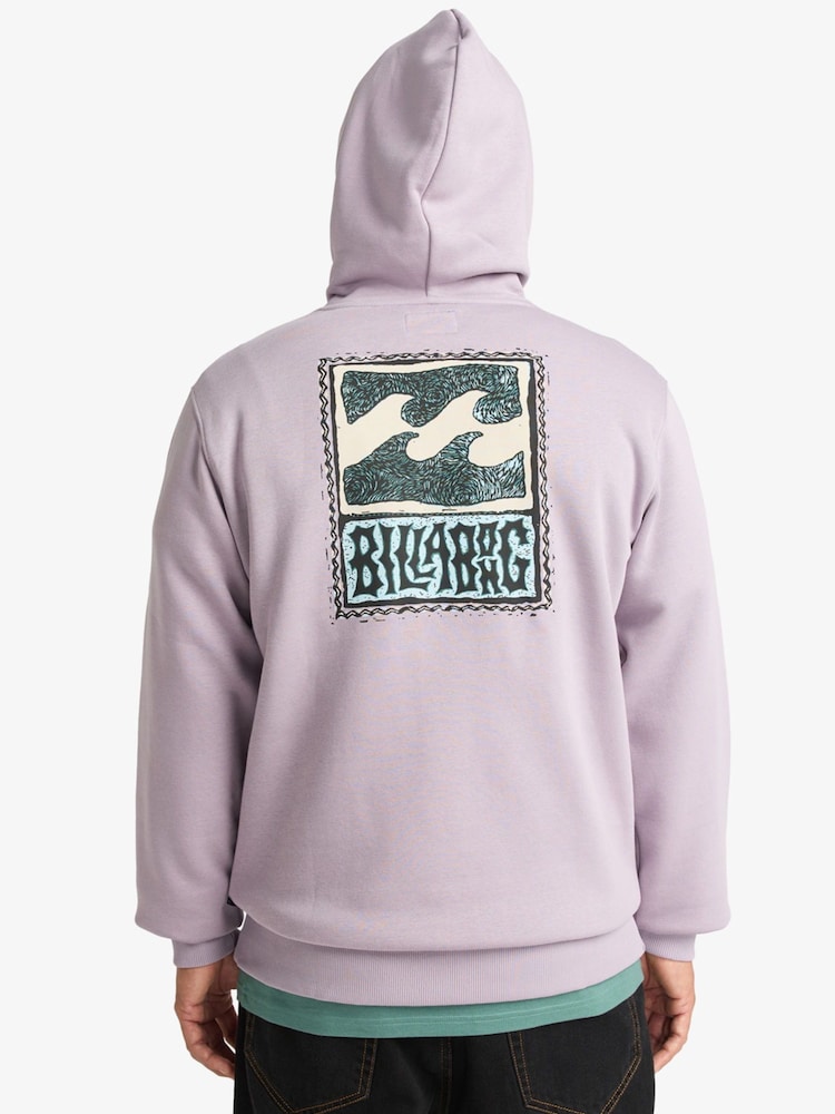 Billabong Purple Foundation Backprint Graphic Logo Hoodie - Image 2 of 7 Billabong Purple Foundation Backprint Graphic Logo Hoodie - Image 2 of 7
