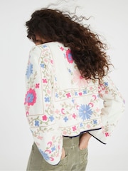 River Island Cream Floral Print Tie Front Jacket - Image 2 of 4