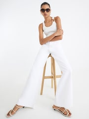 River Island White Low Rise Tailored Baggy Jeans - Image 1 of 4