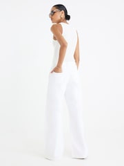 River Island White Low Rise Tailored Baggy Jeans - Image 3 of 4