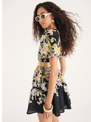 River Island Black Floral Printed Mini Dress - Image 3 of 4