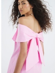 River Island Pink Premium Bow Mini Shift Dress - Image 3 of 4