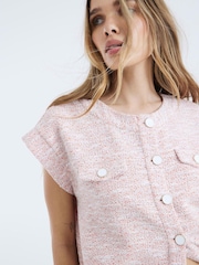 River Island Pink Boucle Sleeveless Waistcoats - Image 4 of 4