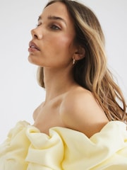 River Island Yellow Ruffle Bardot Top - Image 3 of 5