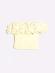 River Island Yellow Ruffle Bardot Top - Image 5 of 5