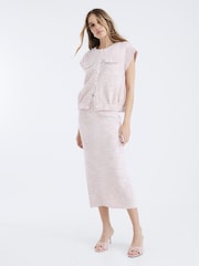 River Island Pink Boucle Pencil Skirt - Image 1 of 4