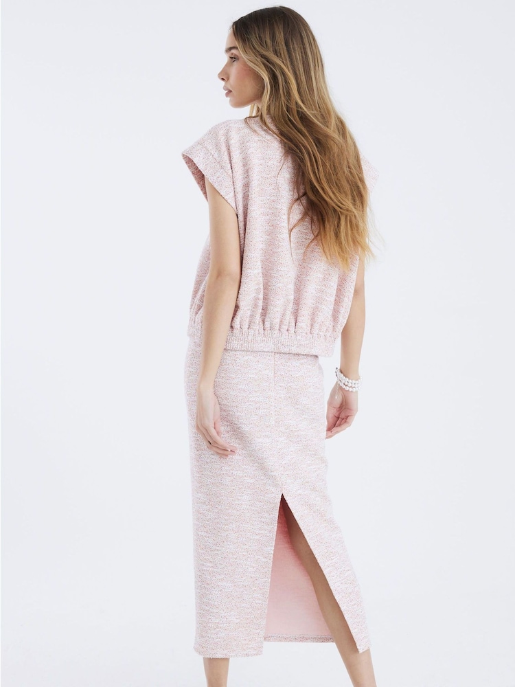 River Island Pink Boucle Pencil Skirt - Image 2 of 4 River Island Pink Boucle Pencil Skirt - Image 2 of 4